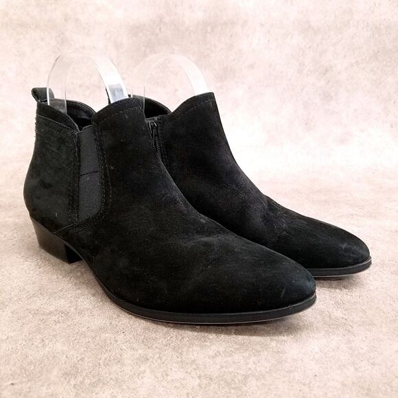 Naturalizer Womens Becka Size 6.5 Black Leather Side Zip Ankle Boots Booties - Picture 1 of 11